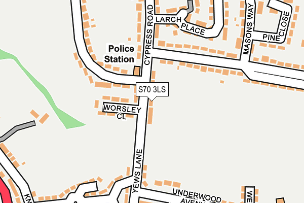 S70 3LS map - OS OpenMap – Local (Ordnance Survey)