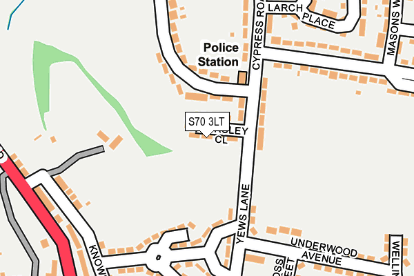 S70 3LT map - OS OpenMap – Local (Ordnance Survey)