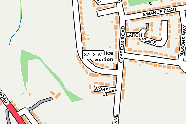 S70 3LW map - OS OpenMap – Local (Ordnance Survey)