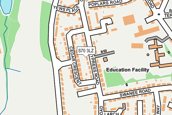 S70 3LZ map - OS OpenMap – Local (Ordnance Survey)