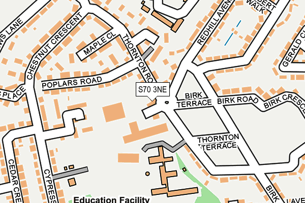 S70 3NE map - OS OpenMap – Local (Ordnance Survey)