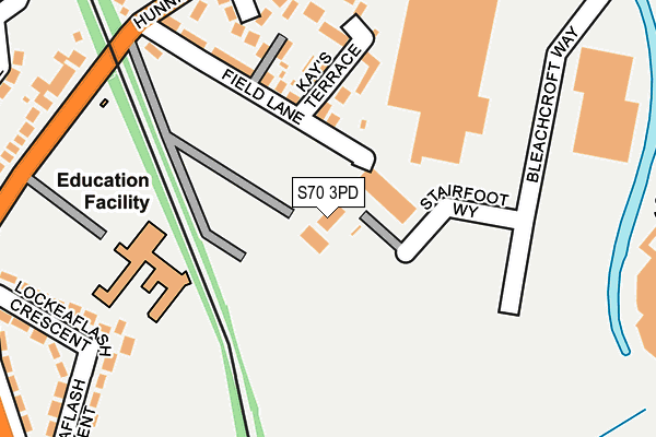 S70 3PD map - OS OpenMap – Local (Ordnance Survey)