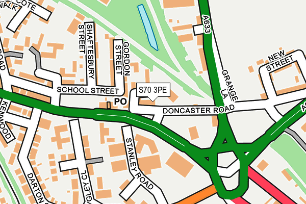 S70 3PE map - OS OpenMap – Local (Ordnance Survey)