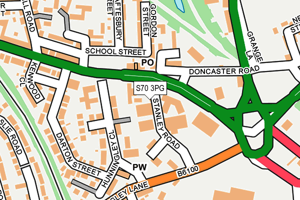 S70 3PG map - OS OpenMap – Local (Ordnance Survey)