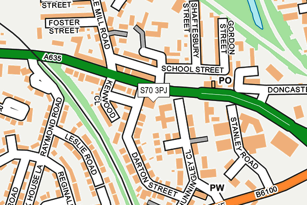 S70 3PJ map - OS OpenMap – Local (Ordnance Survey)