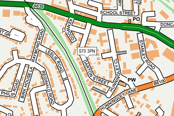 S70 3PN map - OS OpenMap – Local (Ordnance Survey)