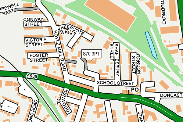 S70 3PT map - OS OpenMap – Local (Ordnance Survey)