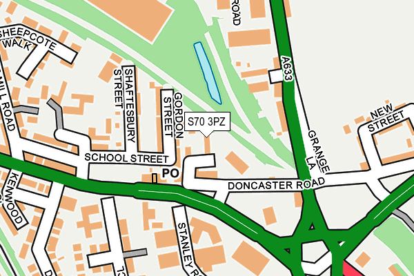 S70 3PZ map - OS OpenMap – Local (Ordnance Survey)