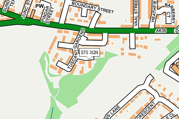 S70 3QN map - OS OpenMap – Local (Ordnance Survey)