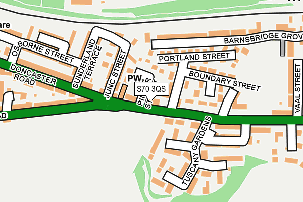 S70 3QS map - OS OpenMap – Local (Ordnance Survey)