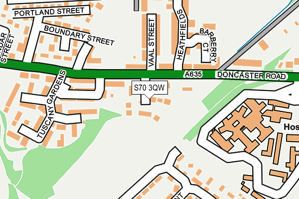 S70 3QW map - OS OpenMap – Local (Ordnance Survey)