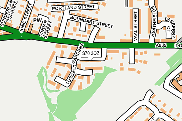 S70 3QZ map - OS OpenMap – Local (Ordnance Survey)