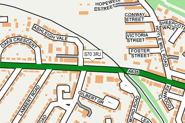 S70 3RJ map - OS OpenMap – Local (Ordnance Survey)