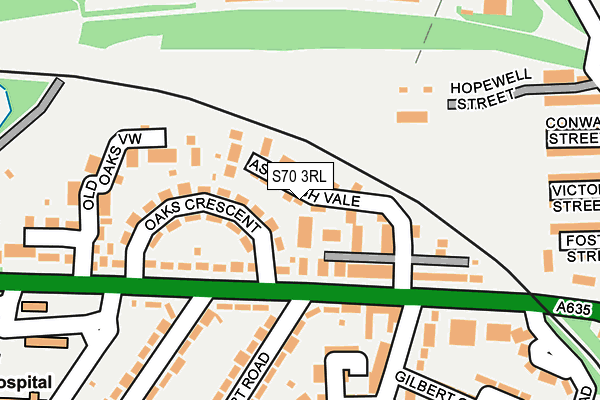 S70 3RL map - OS OpenMap – Local (Ordnance Survey)