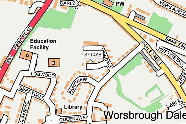 S70 4AB map - OS OpenMap – Local (Ordnance Survey)