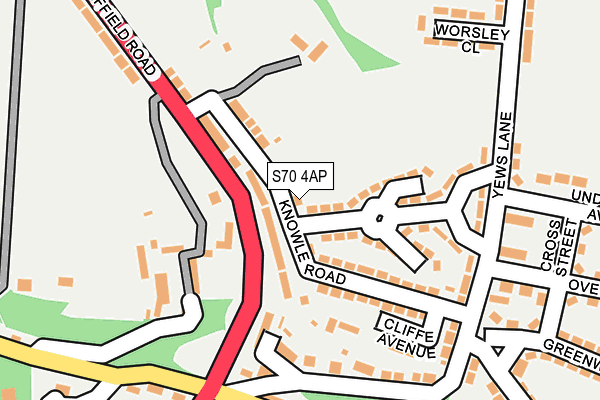 S70 4AP map - OS OpenMap – Local (Ordnance Survey)