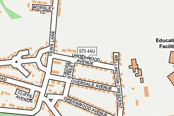 S70 4AU map - OS OpenMap – Local (Ordnance Survey)