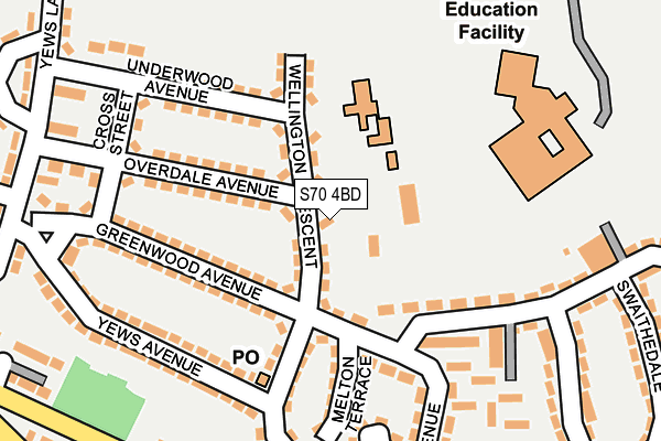 S70 4BD map - OS OpenMap – Local (Ordnance Survey)