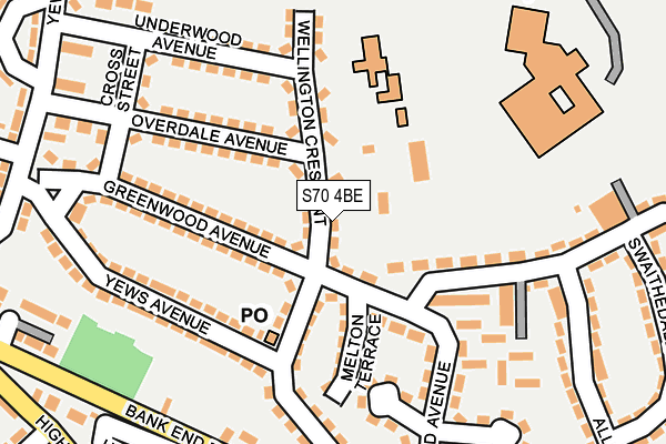 S70 4BE map - OS OpenMap – Local (Ordnance Survey)