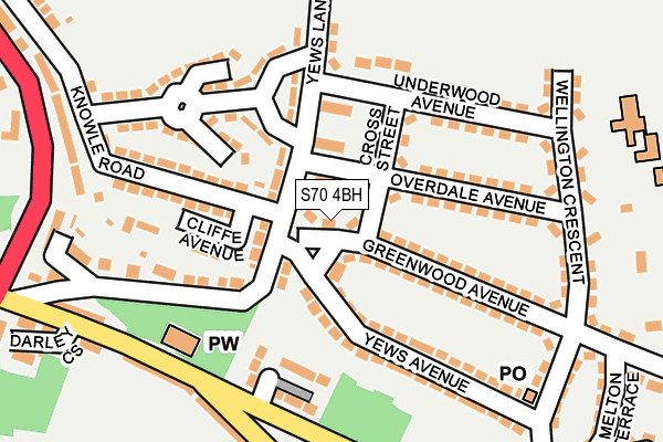 S70 4BH map - OS OpenMap – Local (Ordnance Survey)