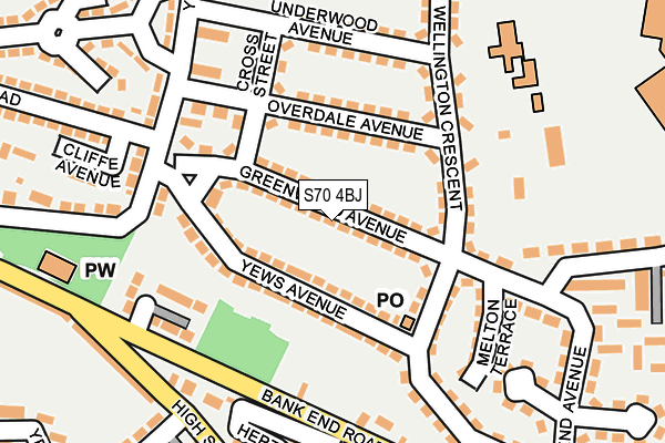 S70 4BJ map - OS OpenMap – Local (Ordnance Survey)