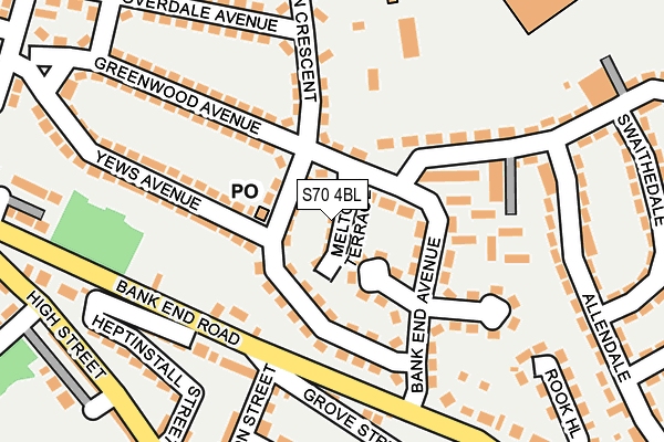 S70 4BL map - OS OpenMap – Local (Ordnance Survey)