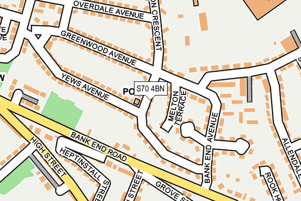 S70 4BN map - OS OpenMap – Local (Ordnance Survey)
