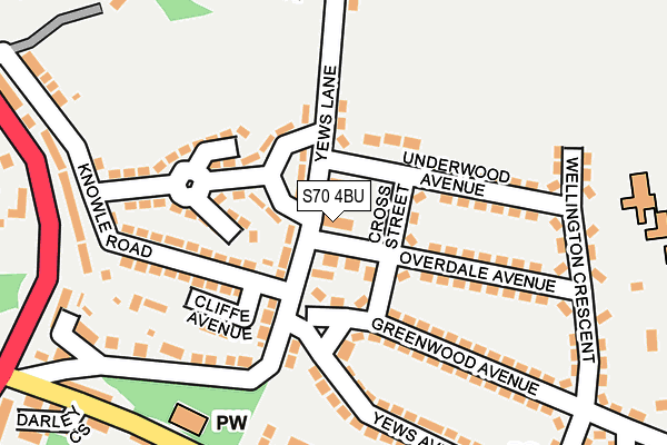 S70 4BU map - OS OpenMap – Local (Ordnance Survey)