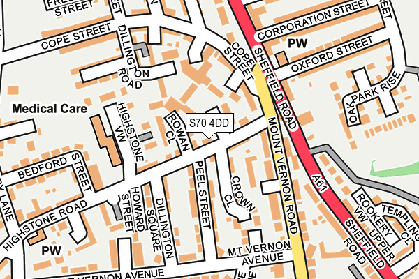 S70 4DD map - OS OpenMap – Local (Ordnance Survey)
