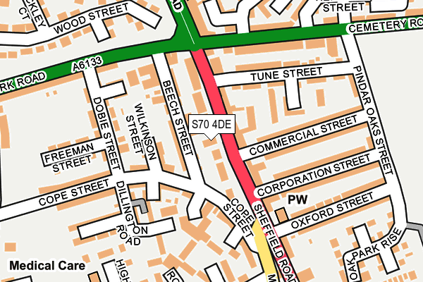 S70 4DE map - OS OpenMap – Local (Ordnance Survey)