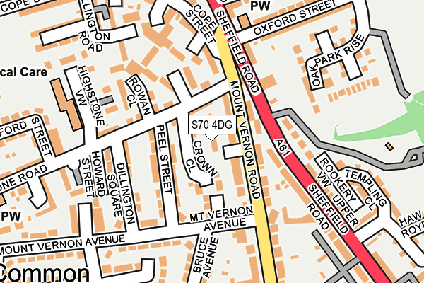 S70 4DG map - OS OpenMap – Local (Ordnance Survey)