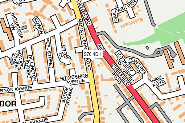 S70 4DH map - OS OpenMap – Local (Ordnance Survey)