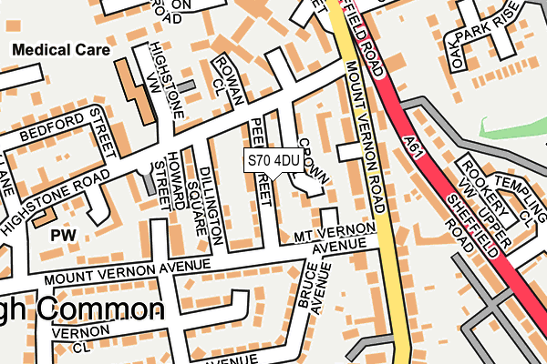 S70 4DU map - OS OpenMap – Local (Ordnance Survey)