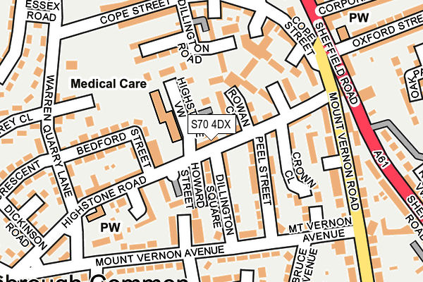 S70 4DX map - OS OpenMap – Local (Ordnance Survey)