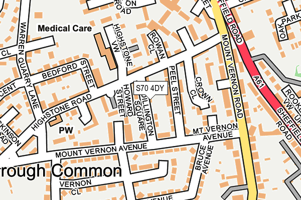 S70 4DY map - OS OpenMap – Local (Ordnance Survey)
