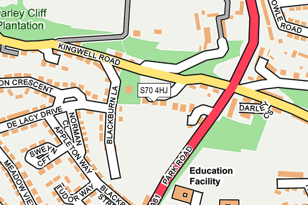 S70 4HJ map - OS OpenMap – Local (Ordnance Survey)