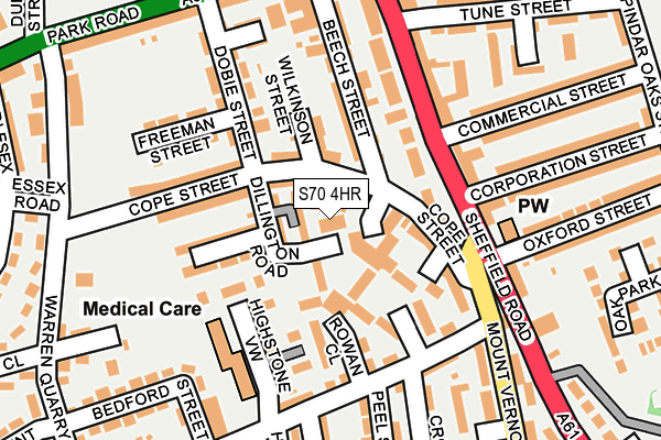 S70 4HR map - OS OpenMap – Local (Ordnance Survey)