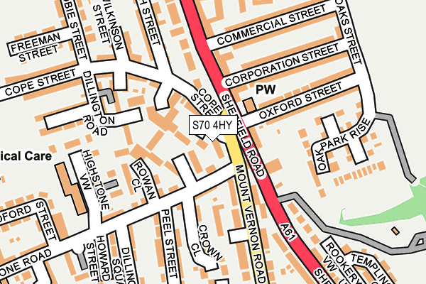 S70 4HY map - OS OpenMap – Local (Ordnance Survey)