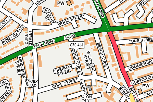 S70 4JJ map - OS OpenMap – Local (Ordnance Survey)