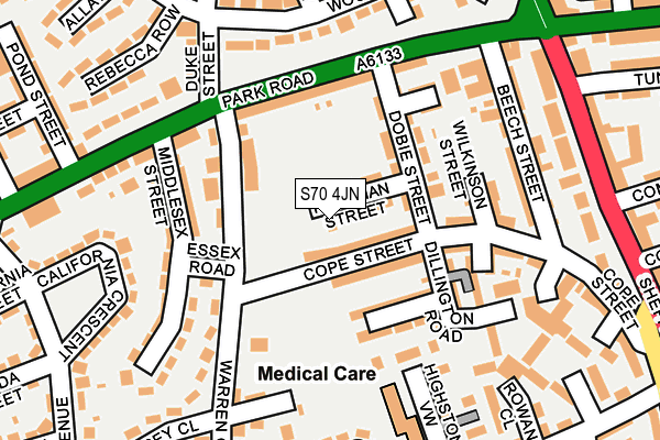 S70 4JN map - OS OpenMap – Local (Ordnance Survey)