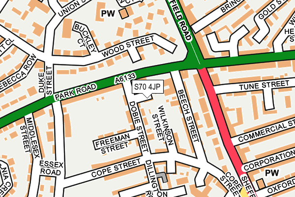S70 4JP map - OS OpenMap – Local (Ordnance Survey)