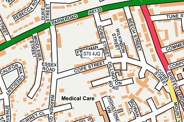 S70 4JQ map - OS OpenMap – Local (Ordnance Survey)