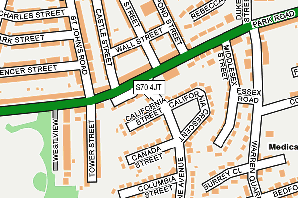 S70 4JT map - OS OpenMap – Local (Ordnance Survey)