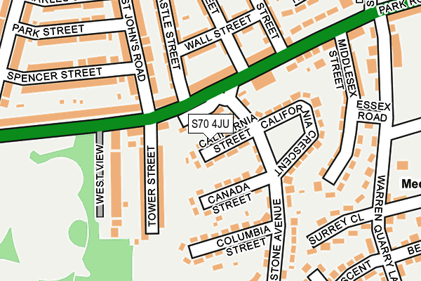 S70 4JU map - OS OpenMap – Local (Ordnance Survey)