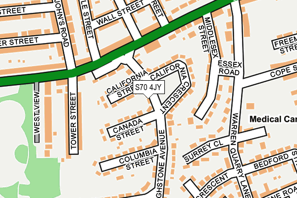 S70 4JY map - OS OpenMap – Local (Ordnance Survey)