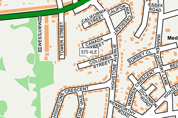 S70 4LE map - OS OpenMap – Local (Ordnance Survey)