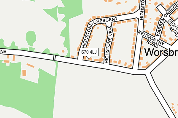 S70 4LJ map - OS OpenMap – Local (Ordnance Survey)