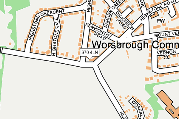 S70 4LN map - OS OpenMap – Local (Ordnance Survey)