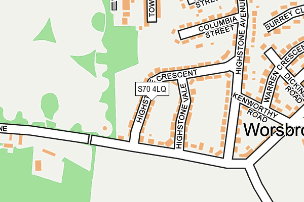 S70 4LQ map - OS OpenMap – Local (Ordnance Survey)