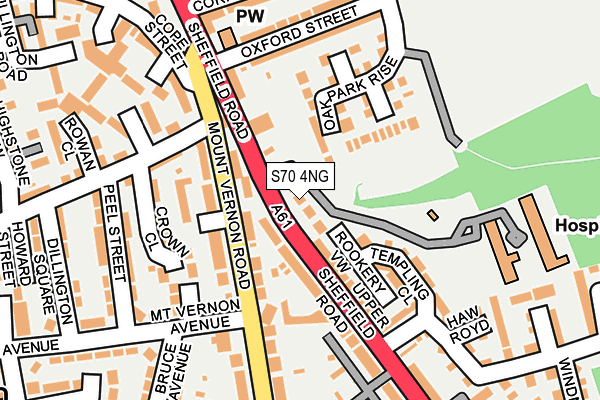 S70 4NG map - OS OpenMap – Local (Ordnance Survey)